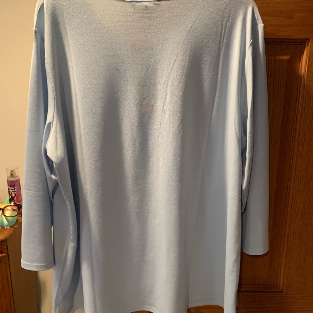 NEW BANANA REPUBLIC WOMEN'S V-NECK 3/4 SLEEVE BLOUSE TOP, BLUE. SIZE XXL - Picture 7 of 9